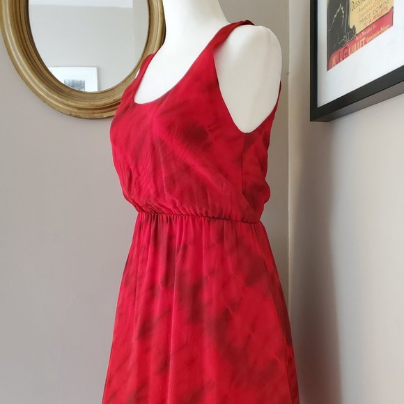 Alice + Olivia Red Dress Cabella Tie Dye Silk Dress Size XS EUC - Picture 8 of 16